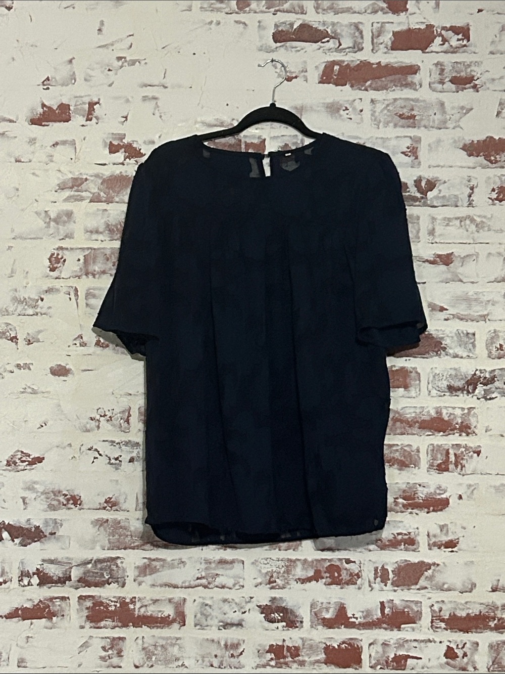 Women’s Navy Short-Sleeve Blouse